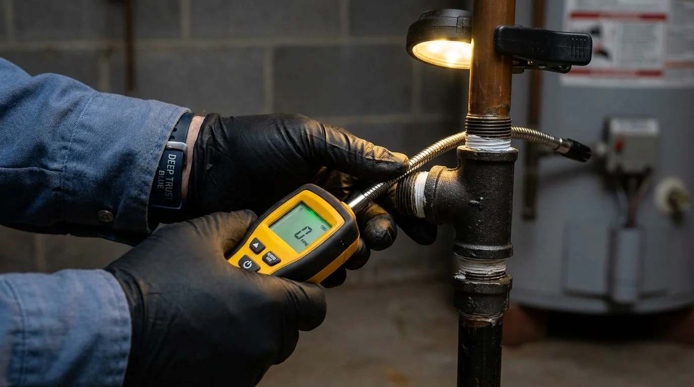 Gas leak detection with electronic sniffer by Johns Plumbing LLC in Fort Meade